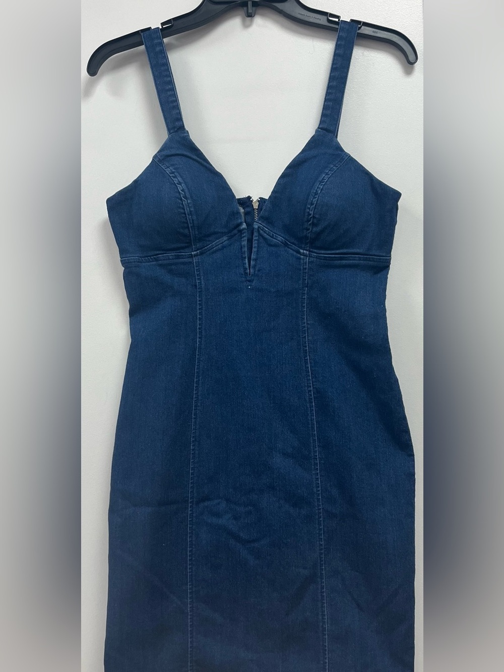Haute Monde Dark Blue Denim Strapless Dress